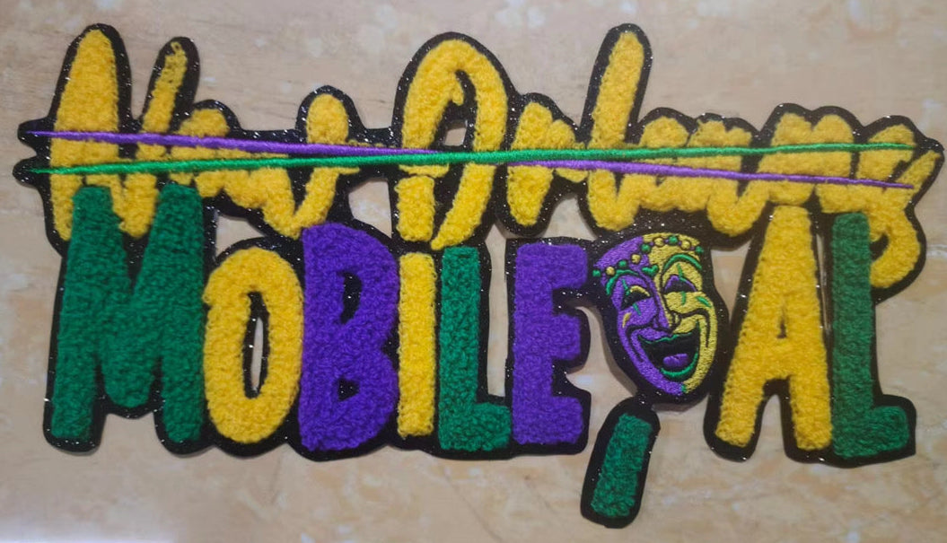 Mobile Started it Not New Orleans (Chenille Embroidered Iron-On Patch)