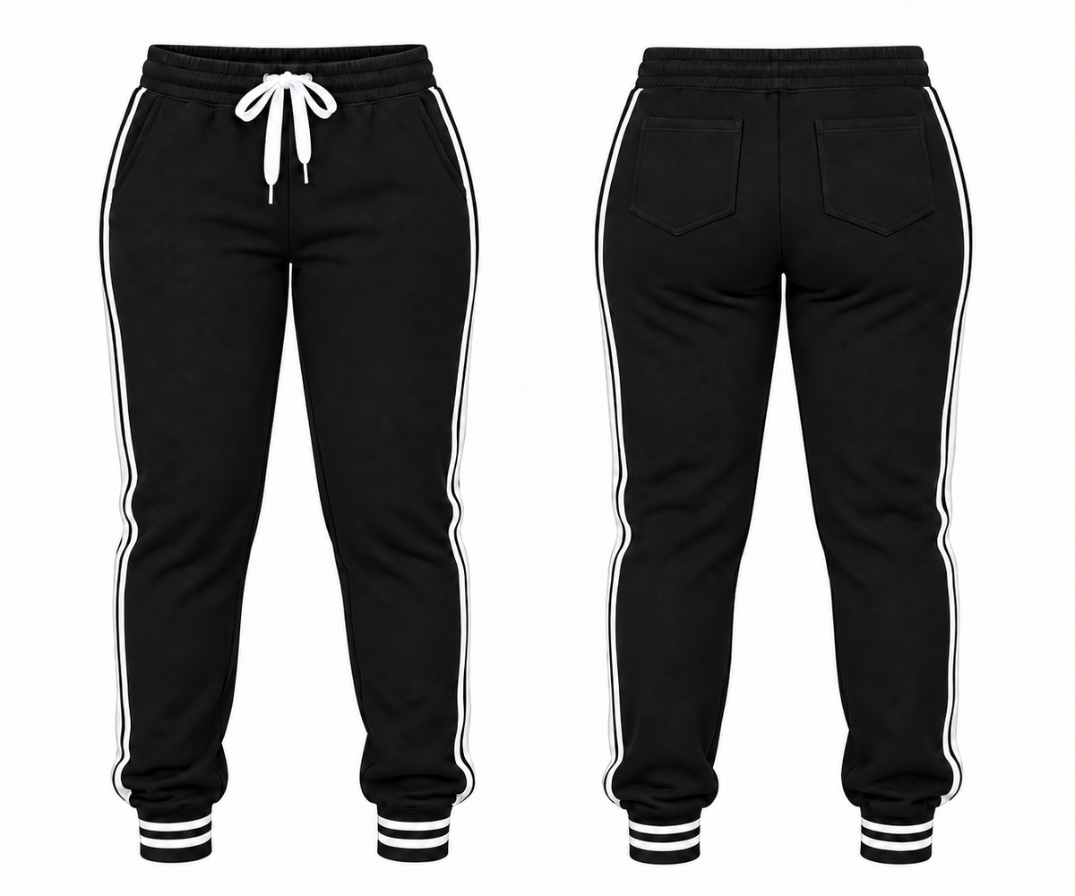 Black Women Varsity Joggers