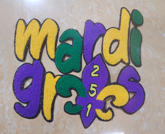 Mardi Gras 251 (Chenille Embroidered Iron-On Patch)