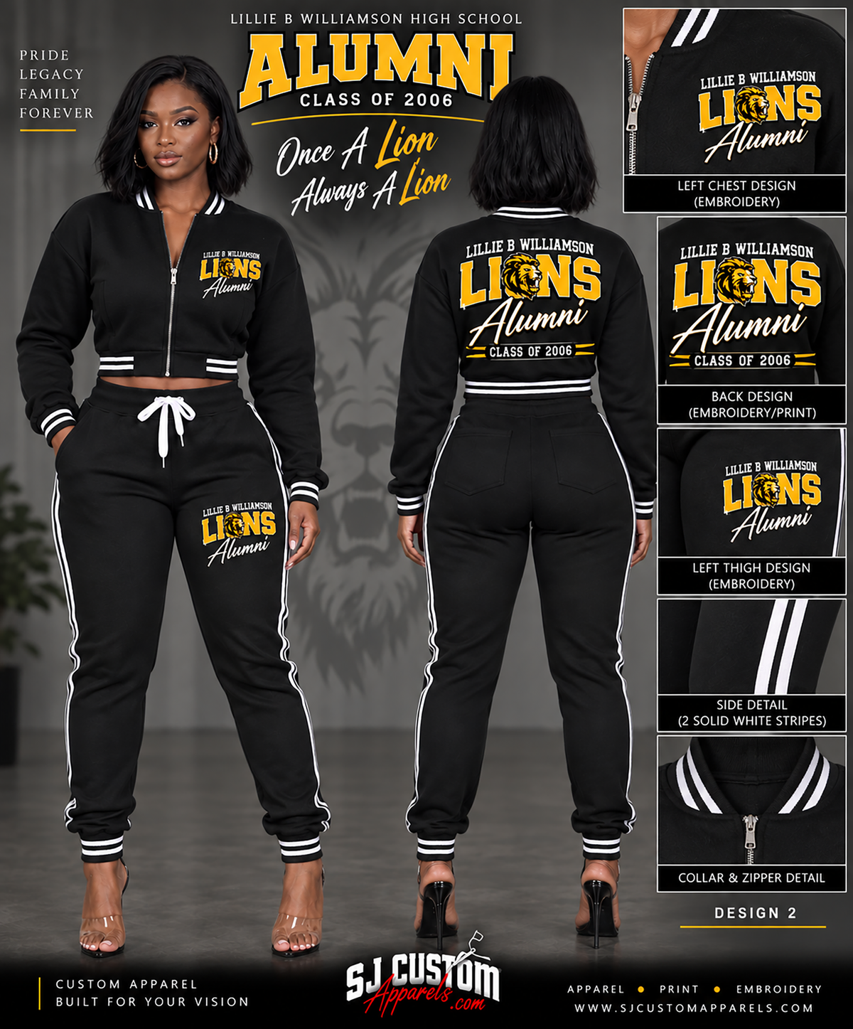 WHS Alumi Women Varsity Crop Top Set