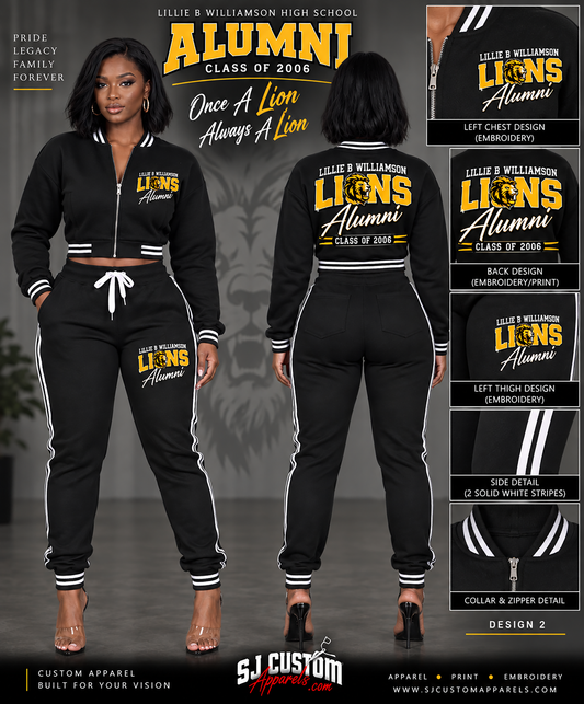 WHS Alumi Women Varsity Crop Top Set