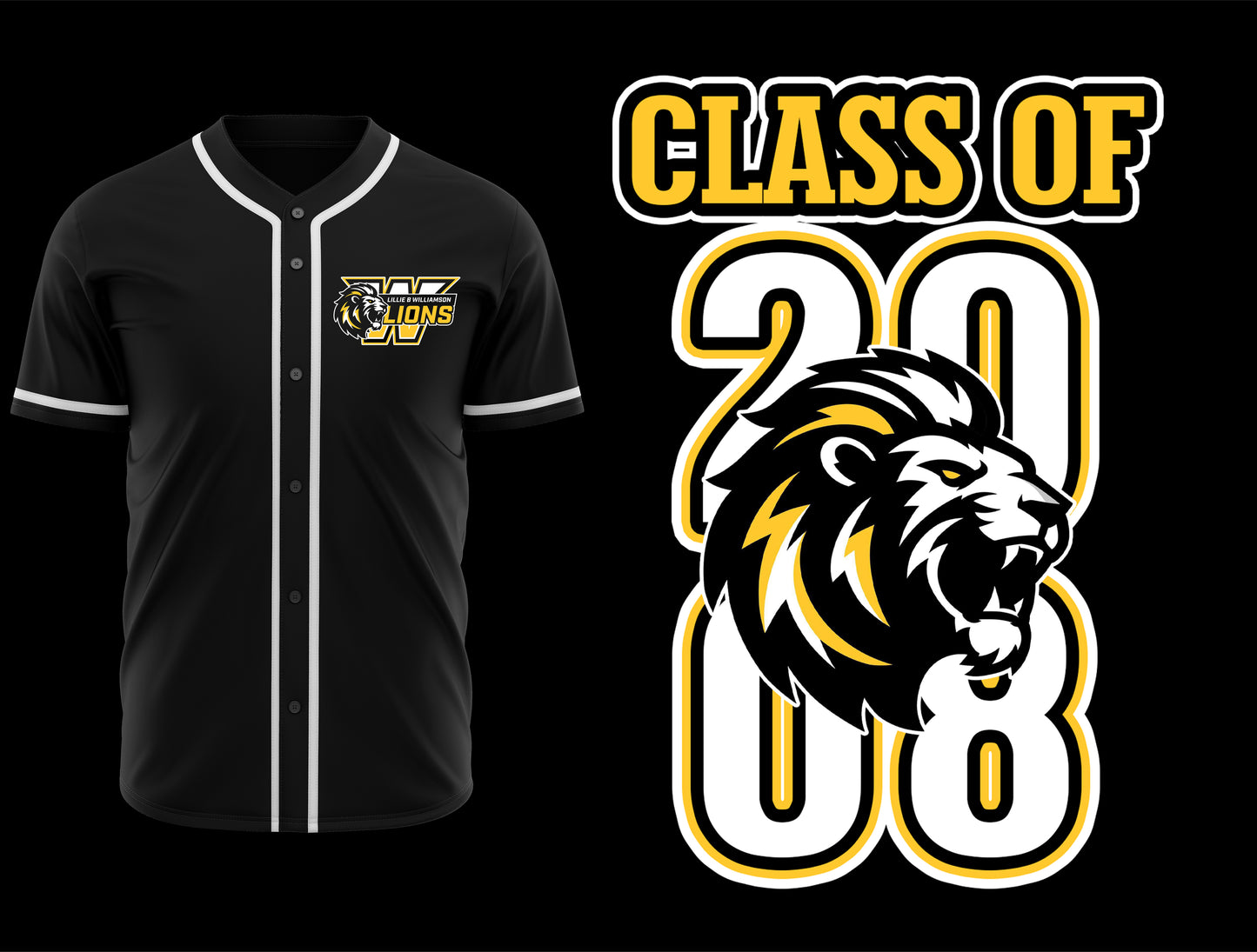 Williamson High Black Alumni Baseball Jersey