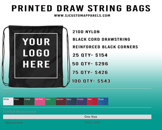 Printed Draw String Bags