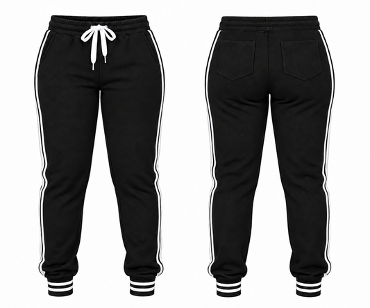 Black Women Varsity Joggers