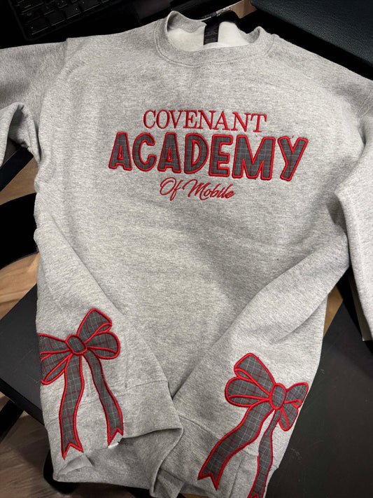 Youth Covenant Academy Plaid Sweatshirt and Bows