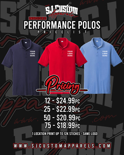 Custom Embroidered Performance Polos